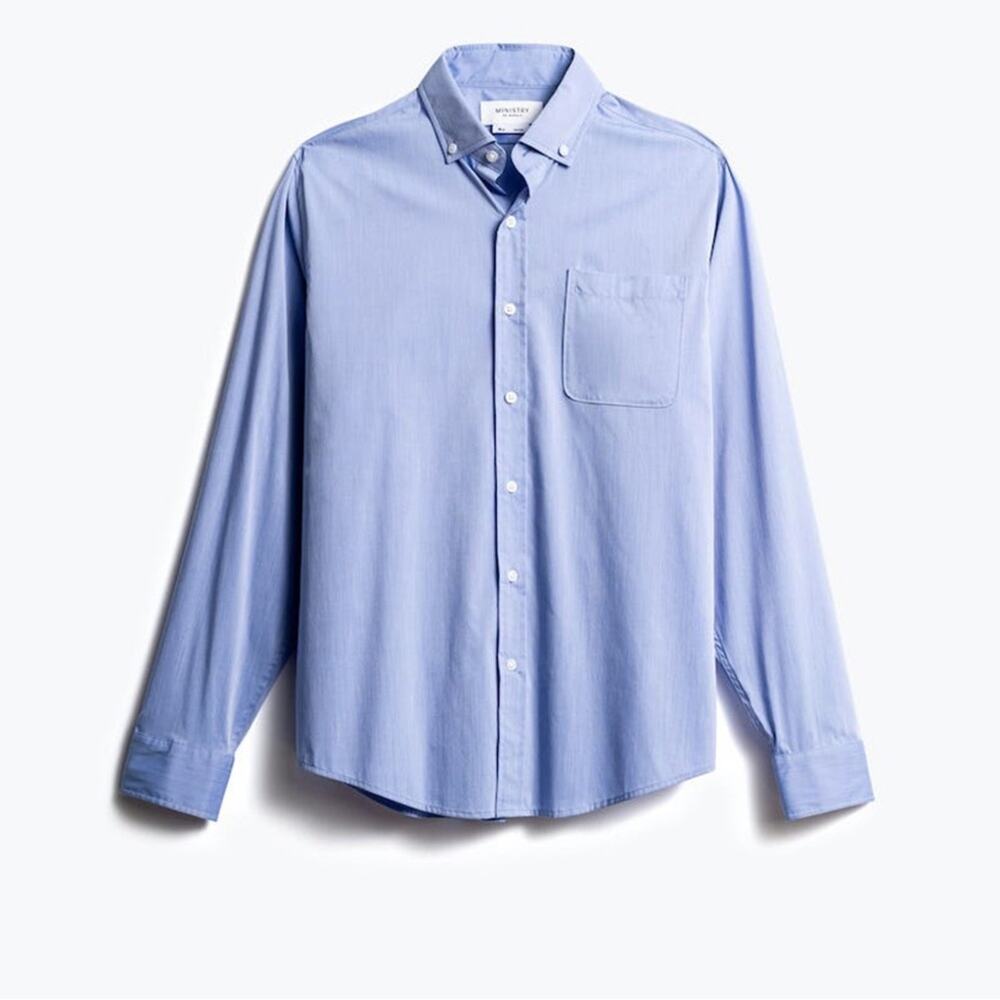 Ministry of Supply Gemini Woven Dress Shirt - Blue - XXL Slim - New with tags